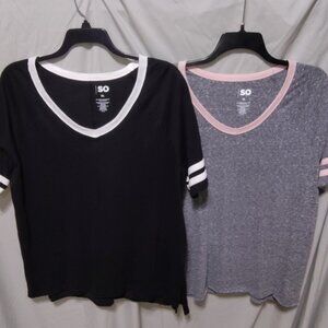 2 SO Woman's Tops.  XL.  Black/White and Gray/Pink.